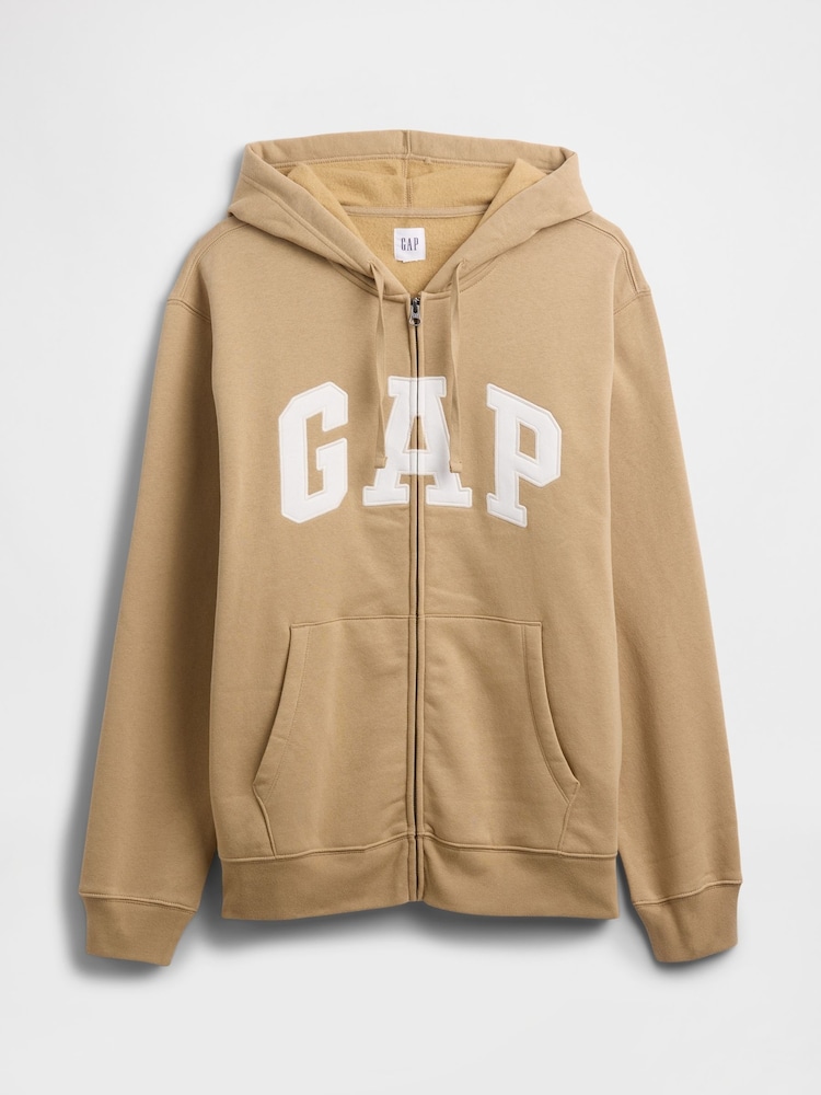Gap Brown Relaxed Logo Zip Hoodie - Image 4 of 4