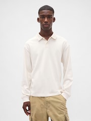 Gap Cream Heavyweight Jersey Polo Shirt - Image 1 of 4