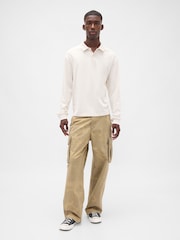 Gap Cream Heavyweight Jersey Polo Shirt - Image 3 of 4
