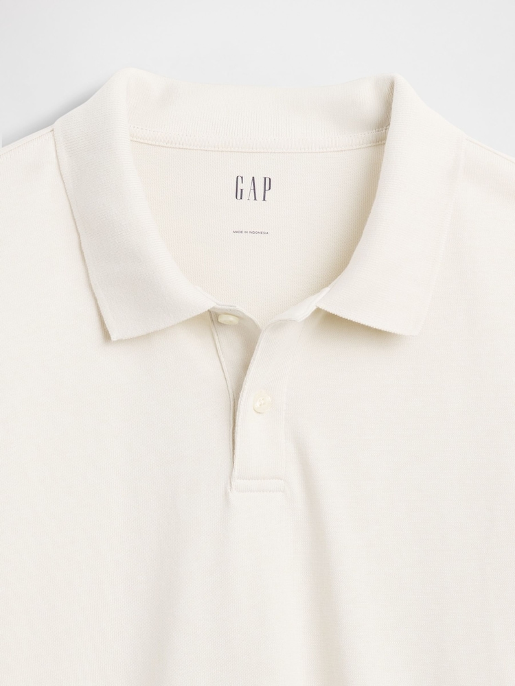 Gap Cream Heavyweight Jersey Polo Shirt - Image 4 of 4