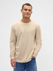 Gap Beige Long Sleeve Everyday T-Shirt - Image 1 of 5