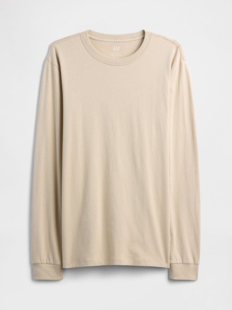 Gap Beige Long Sleeve Everyday T-Shirt - Image 5 of 5