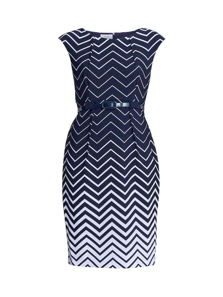 Gina Bacconi Blue Minnie Abstract Print Dress - Image 5 of 5