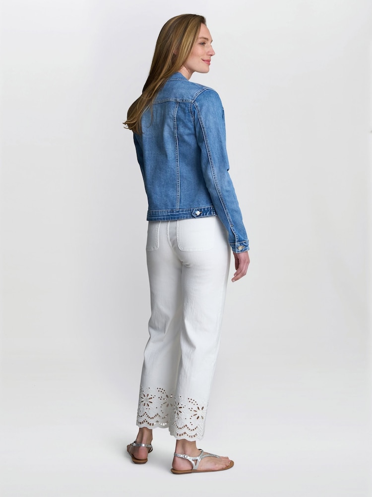 Gina Bacconi Blue Chantel Embelished Denim Jacket - Image 2 of 5
