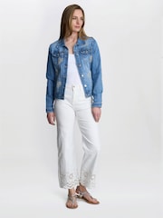 Gina Bacconi Blue Chantel Embelished Denim Jacket - Image 3 of 5