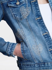 Gina Bacconi Blue Chantel Embelished Denim Jacket - Image 5 of 5
