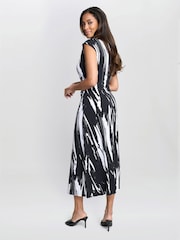 Gina Bacconi Lucia Abstract Print Black Dress - Image 5 of 6