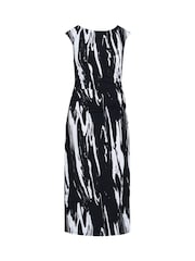 Gina Bacconi Lucia Abstract Print Black Dress - Image 6 of 6
