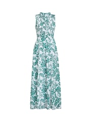 Gina Bacconi Green Roxanna Sleeveless Shired Top Dress - Image 6 of 6