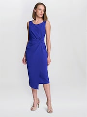 Gina Bacconi Blue Helena Pencil Skirt Dress - Image 3 of 6