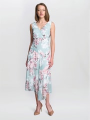 Gina Bacconi Blue India Print Dress - Image 1 of 6