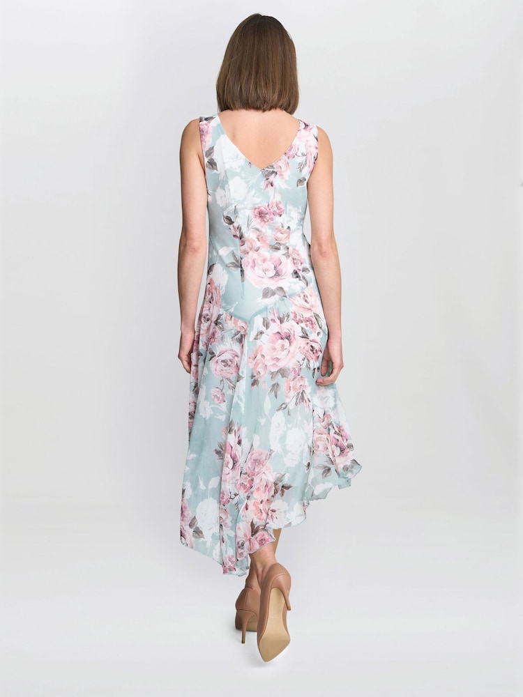 Gina Bacconi Blue India Print Dress - Image 2 of 6