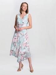 Gina Bacconi Blue India Print Dress - Image 3 of 6