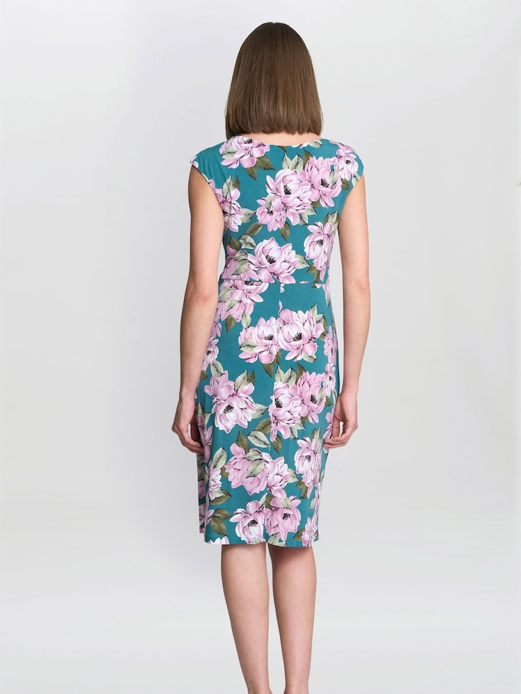 Gina Bacconi Green Martha Floral Print Dress - Image 2 of 6