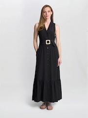 Gina Bacconi Jamie Maxi Shirt Black Dress - Image 1 of 6