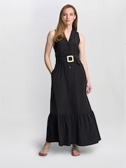 Gina Bacconi Jamie Maxi Shirt Black Dress - Image 3 of 6