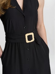 Gina Bacconi Jamie Maxi Shirt Black Dress - Image 4 of 6