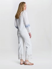 Gina Bacconi Clare Cotton Muslin Embroidered White Shirt - Image 2 of 6