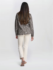 Gina Bacconi Cilla Leopard Print Cotton Brown Shirt - Image 2 of 6