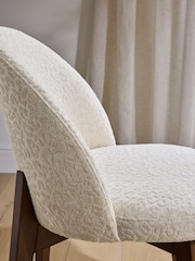 Set of 2 Linen Look Leopard Light Natural Preston Dark Wood Leg Dining Chairs - Image 2 of 8