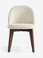 Set of 2 Linen Look Leopard Light Natural Preston Dark Wood Leg Dining Chairs - Image 5 of 8