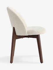 Set of 2 Linen Look Leopard Light Natural Preston Dark Wood Leg Dining Chairs - Image 6 of 8