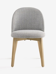 Set of 2 Tweedy Plain Mid Grey Light Wood Leg Preston Dining Chairs - Image 6 of 9