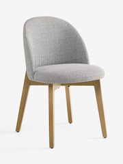 Set of 2 Tweedy Plain Mid Grey Light Wood Leg Preston Dining Chairs - Image 7 of 9