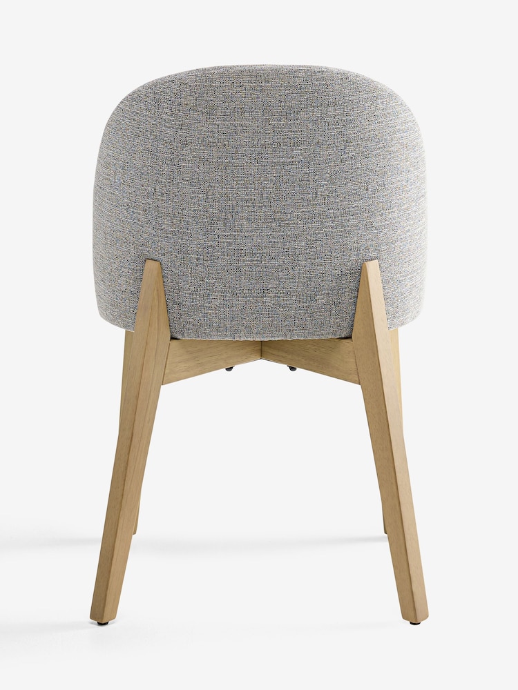 Set of 2 Tweedy Plain Mid Grey Light Wood Leg Preston Dining Chairs - Image 9 of 9