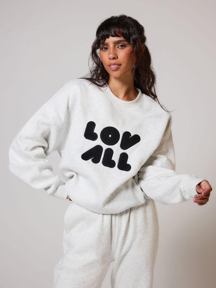 LOVALL Grey Oversized ALL SZN Sweatshirt - Image 1 of 5 LOVALL Grey Oversized ALL SZN Sweatshirt - Image 1 of 5