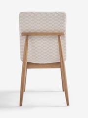 Set of 2 Woven Checkerboard Light Natural Atlas Mid Wood Leg Dining Chairs - Image 7 of 7