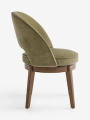 Set of 2 Relaxed Chenille Light Olive Green Monroe Dining Chairs - Image 6 of 8