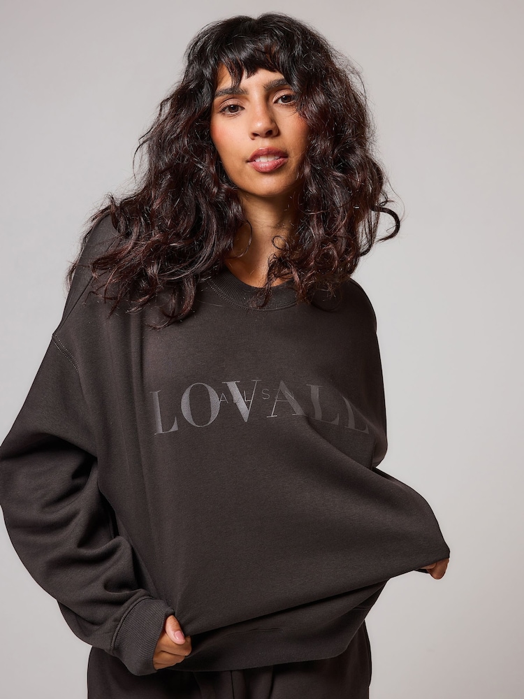 LOVALL Brown Oversized ALL SZN Sweatshirt - Image 1 of 5