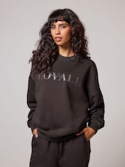 LOVALL Brown Oversized ALL SZN Sweatshirt - Image 3 of 5