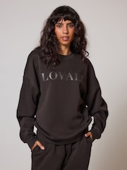 LOVALL Brown Oversized ALL SZN Sweatshirt - Image 4 of 5