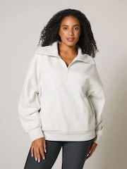 LOVALL Grey Oversized ALL SZN 1/4 Zip Sweatshirt - Image 2 of 5