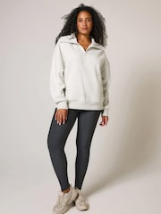 LOVALL Grey Oversized ALL SZN 1/4 Zip Sweatshirt - Image 3 of 5