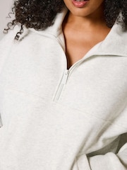 LOVALL Grey Oversized ALL SZN 1/4 Zip Sweatshirt - Image 4 of 5