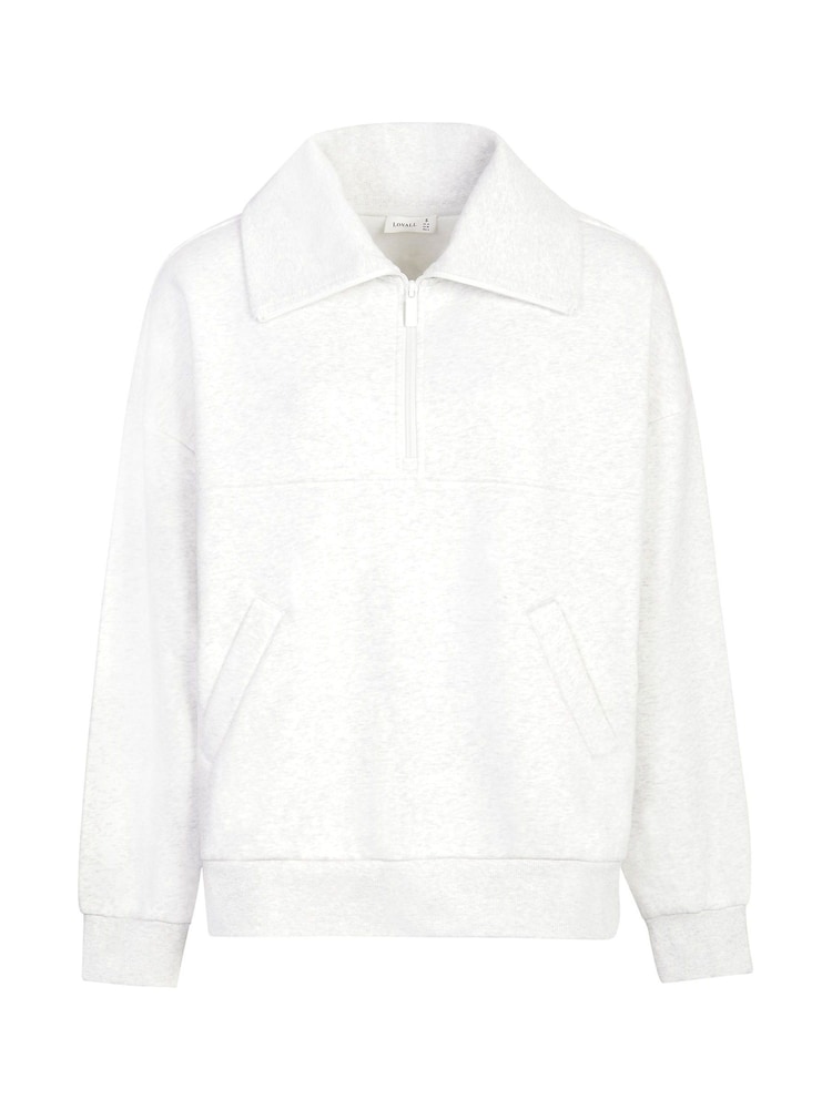 LOVALL Grey Oversized ALL SZN 1/4 Zip Sweatshirt - Image 5 of 5