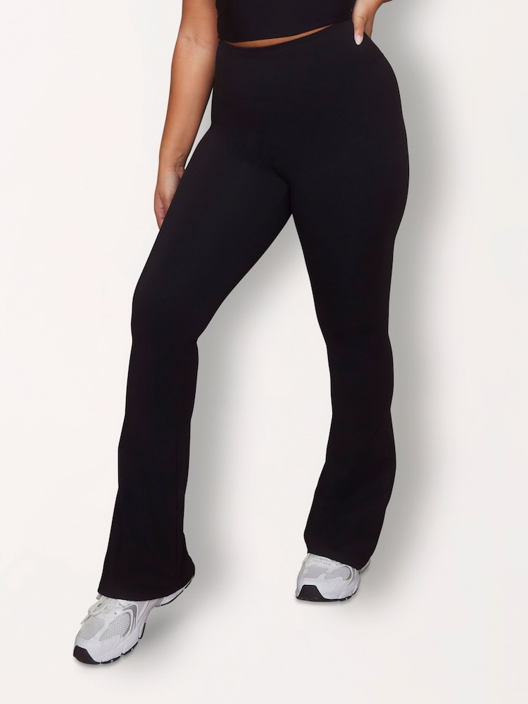 LOVALL Black Empower High Waisted Flare Leggings - Image 1 of 7