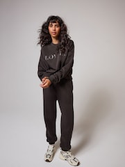 LOVALL Brown ALL SZN Cuffed Joggers - Image 4 of 5