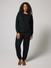 LOVALL Black Luxe Lounge Joggers and Sweatshirt Set - Image 1 of 5