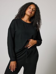 LOVALL Black Luxe Lounge Joggers and Sweatshirt Set - Image 2 of 5