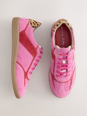 Rojo/rosa - Never Fully Dressed Leather Slim Sole Lace Up Trainers - Imagen 3 de 5