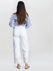 Gina Bacconi Charity Embroidered White Jeans - Image 2 of 6