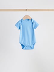 Blue/Green Short Sleeve Baby Bodysuits 5 Pack - Image 3 of 12