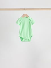 Blue/Green Short Sleeve Baby Bodysuits 5 Pack - Image 4 of 12