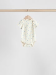 Blue/Green Short Sleeve Baby Bodysuits 5 Pack - Image 5 of 12