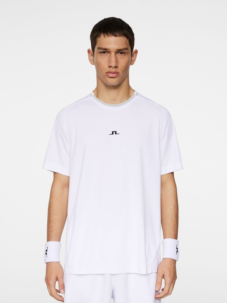 J.Lindeberg White Tennis Colten Tech T-Shirt - Image 1 of 7
