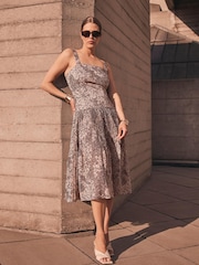 Mint Velvet Brown Floral Print Midi Dress - Image 5 of 8